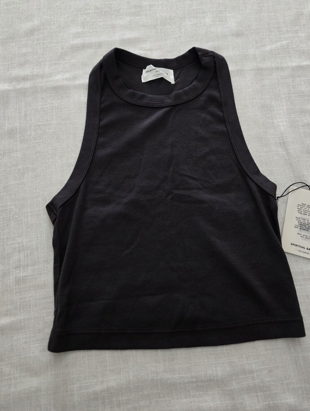 NWT Spiritual Gangster Black Ribbed Crop Tank